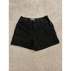 Zena Jeans Denim Shorts Womens 32 Black Excellent High Waisted Vintage 90s Style